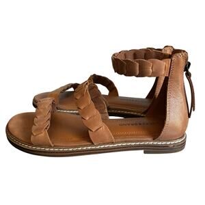 Lucky Brand Scalloped Ankle Strap Sandals – Tan/Cognac Size 7